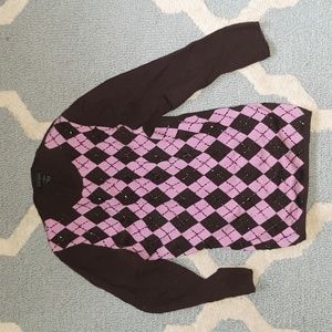 🗽 Cashmere Pink and brown argyle Sweater